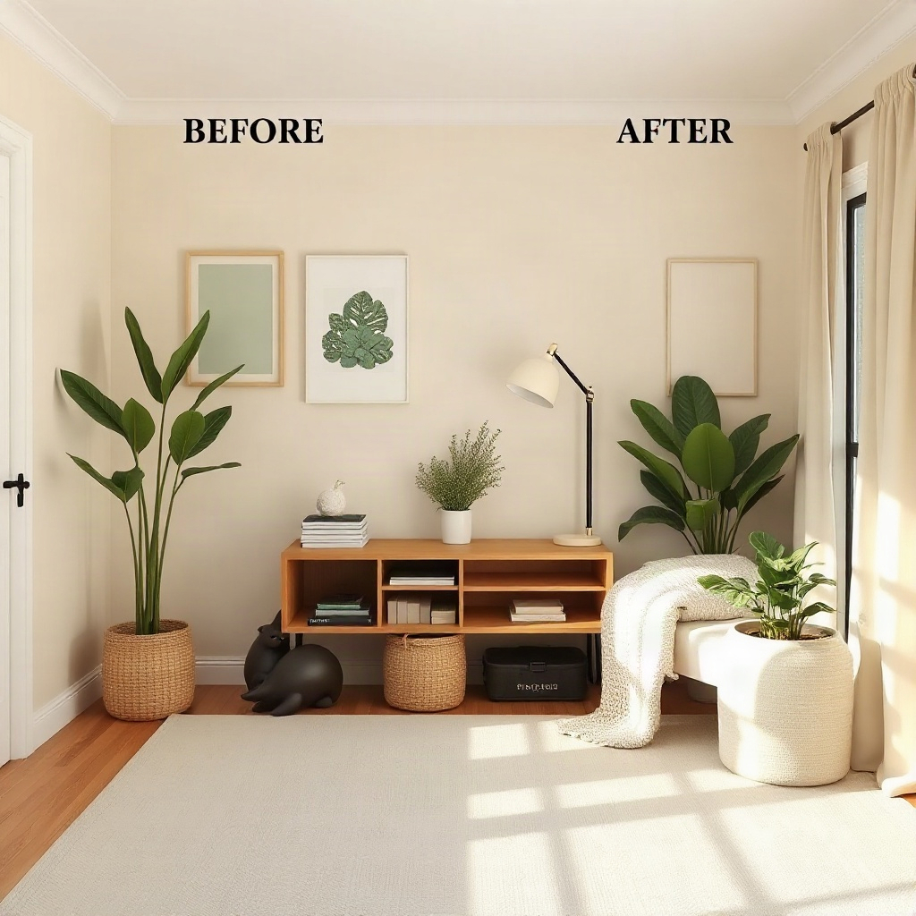 Calm room corner after finishing a reset