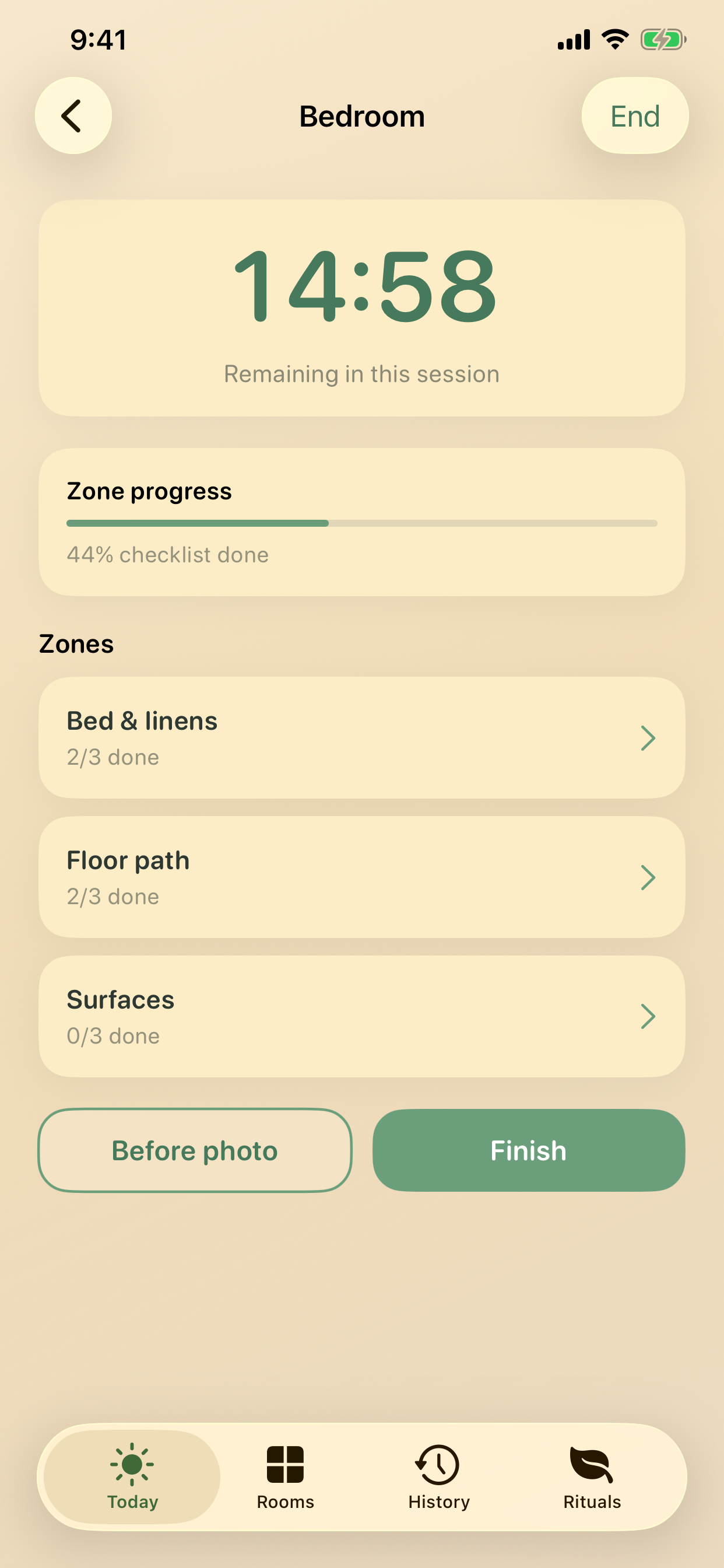 Active Reset timer and zone progress